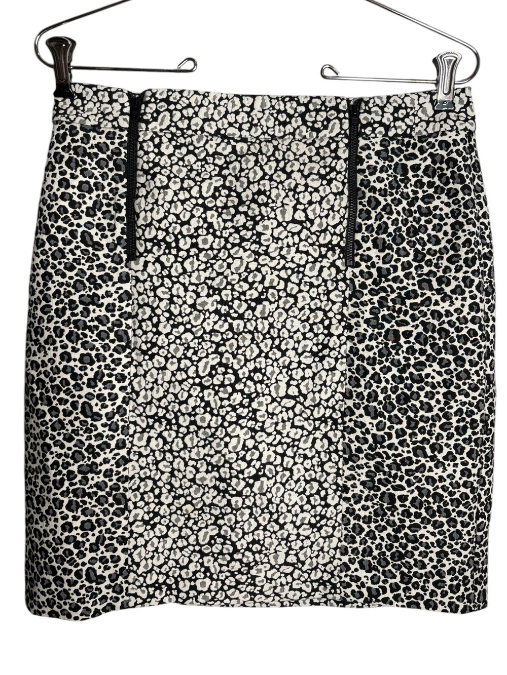Ann Taylor skirt Leopard Print Jacquard Double Zipper Pencil women’s size 4